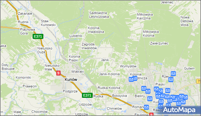 mapa Janik, Janik na mapie Targeo