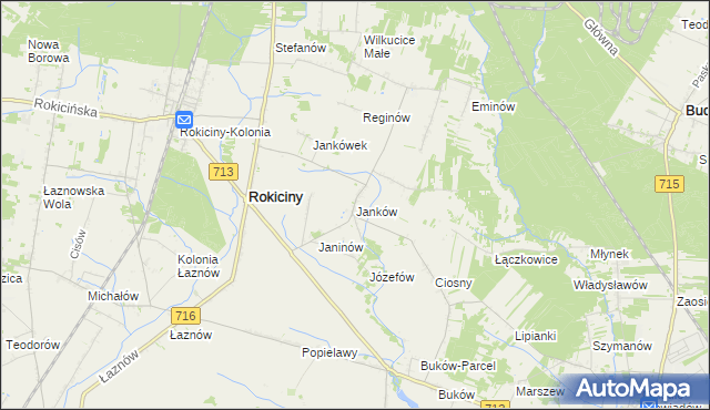 mapa Janków gmina Rokiciny, Janków gmina Rokiciny na mapie Targeo