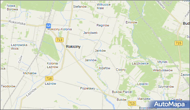 mapa Janków Trzeci gmina Rokiciny, Janków Trzeci gmina Rokiciny na mapie Targeo