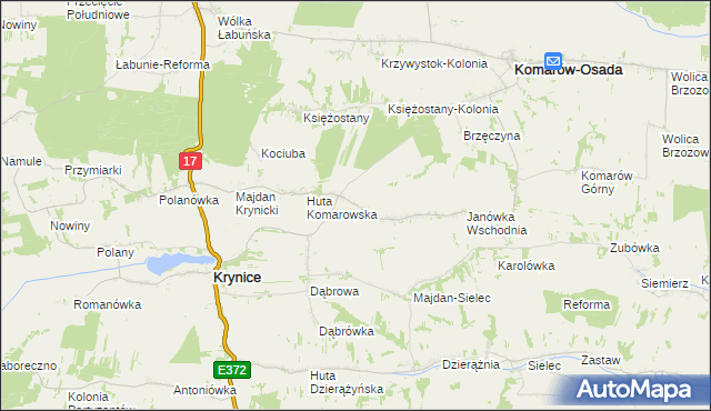 mapa Janówka Zachodnia, Janówka Zachodnia na mapie Targeo