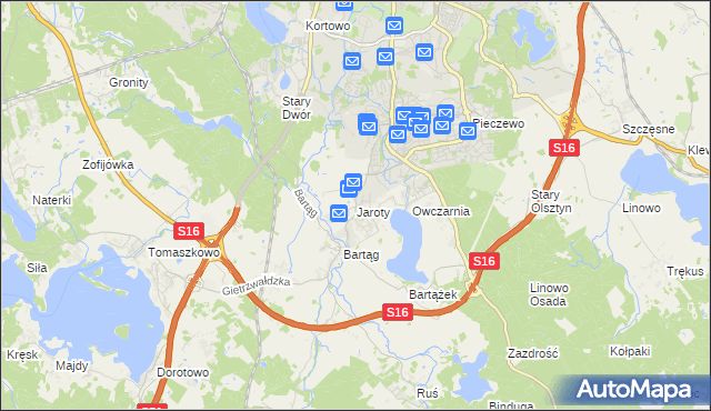 mapa Jaroty, Jaroty na mapie Targeo