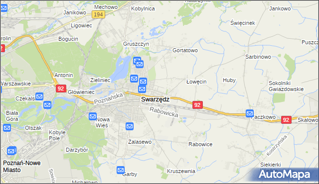 mapa Jasin gmina Swarzędz, Jasin gmina Swarzędz na mapie Targeo