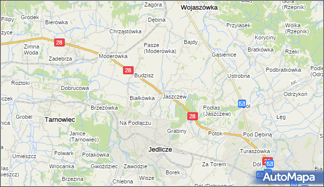 mapa Jaszczew, Jaszczew na mapie Targeo