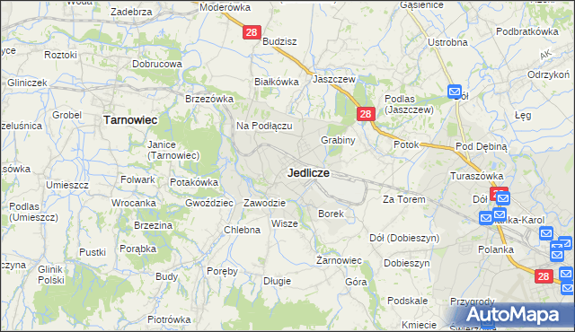 mapa Jedlicze, Jedlicze na mapie Targeo
