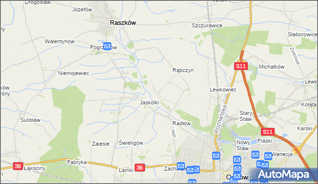 mapa Jelitów gmina Raszków, Jelitów gmina Raszków na mapie Targeo