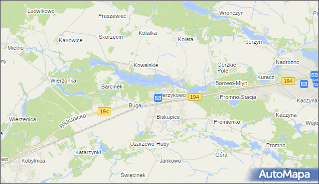 mapa Jerzykowo gmina Pobiedziska, Jerzykowo gmina Pobiedziska na mapie Targeo