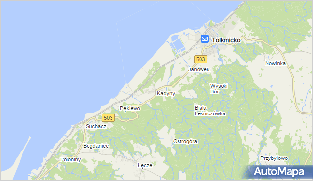 mapa Kadyny, Kadyny na mapie Targeo