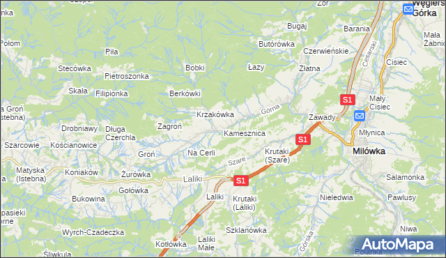 mapa Kamesznica, Kamesznica na mapie Targeo