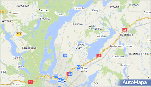 mapa Kamień Duży gmina Iława, Kamień Duży gmina Iława na mapie Targeo