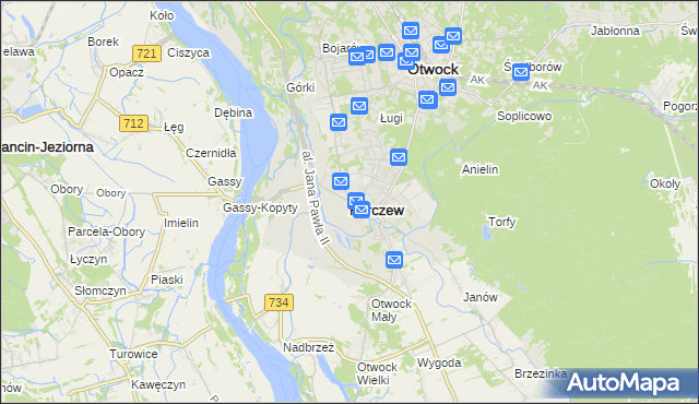 mapa Karczew powiat otwocki, Karczew powiat otwocki na mapie Targeo