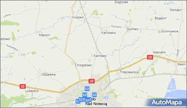 mapa Karnowo, Karnowo na mapie Targeo