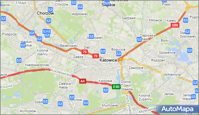 mapa Katowic, Katowice na mapie Targeo