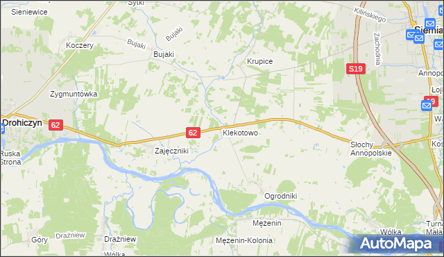 mapa Klekotowo gmina Siemiatycze, Klekotowo gmina Siemiatycze na mapie Targeo