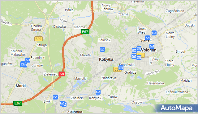 mapa Kobyłka, Kobyłka na mapie Targeo
