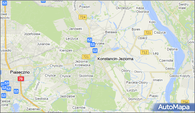 mapa Konstancin-Jeziorna, Konstancin-Jeziorna na mapie Targeo