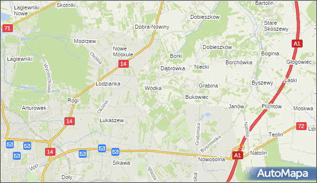 mapa Kopanka gmina Nowosolna, Kopanka gmina Nowosolna na mapie Targeo