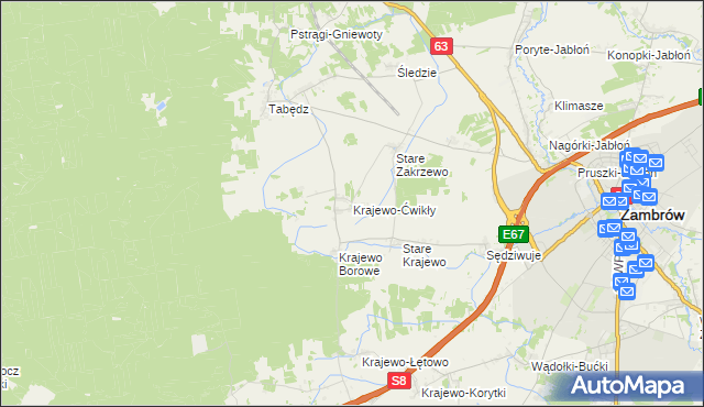 mapa Krajewo-Ćwikły, Krajewo-Ćwikły na mapie Targeo