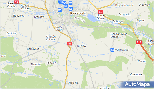 mapa Kuniów, Kuniów na mapie Targeo