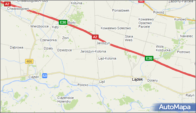 mapa Ląd-Kolonia, Ląd-Kolonia na mapie Targeo