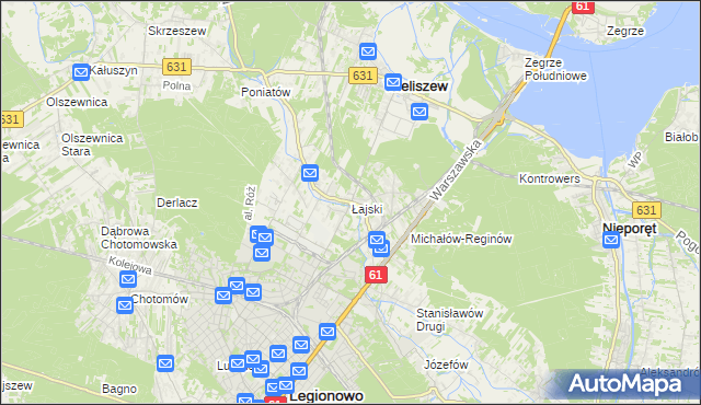 mapa Łajski, Łajski na mapie Targeo