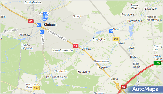 mapa Libidza, Libidza na mapie Targeo