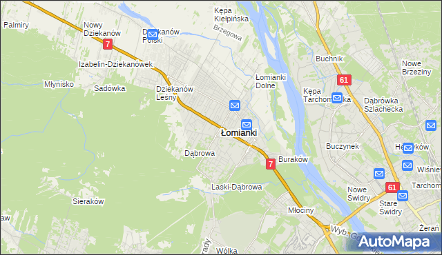 mapa Łomianki, Łomianki na mapie Targeo