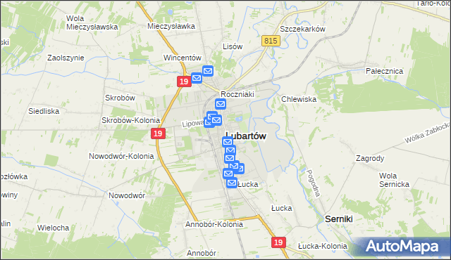 mapa Lubartów, Lubartów na mapie Targeo