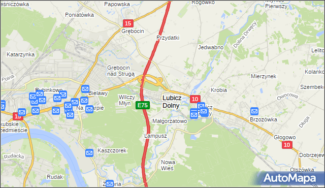 mapa Lubicz Dolny, Lubicz Dolny na mapie Targeo