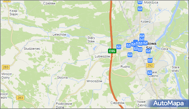 mapa Lubieszów gmina Nowa Sól, Lubieszów gmina Nowa Sól na mapie Targeo
