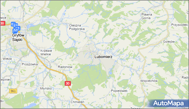 mapa Lubomierz powiat lwówecki, Lubomierz powiat lwówecki na mapie Targeo