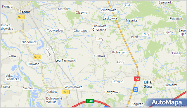 mapa Łukowa gmina Lisia Góra, Łukowa gmina Lisia Góra na mapie Targeo