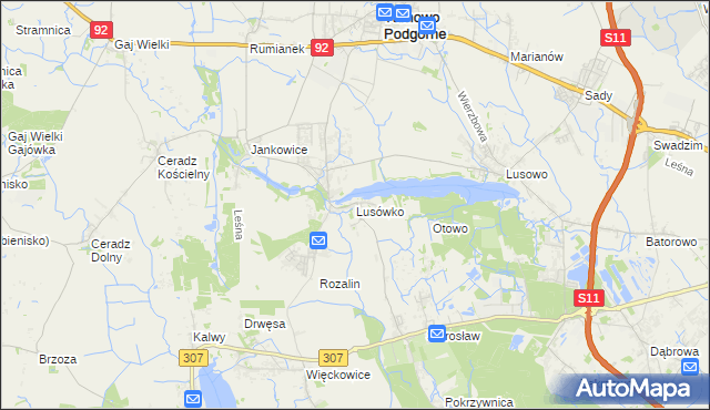 mapa Lusówko, Lusówko na mapie Targeo