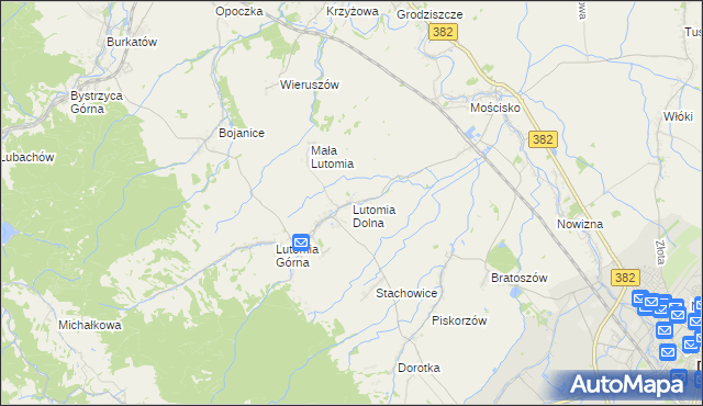 mapa Lutomia Dolna, Lutomia Dolna na mapie Targeo