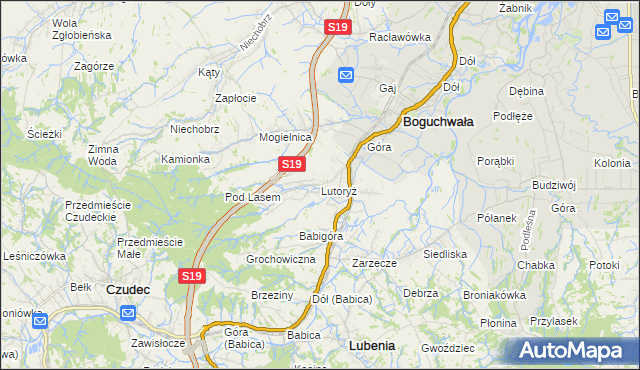 mapa Lutoryż, Lutoryż na mapie Targeo