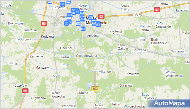 mapa Marianka gmina Mińsk Mazowiecki, Marianka gmina Mińsk Mazowiecki na mapie Targeo