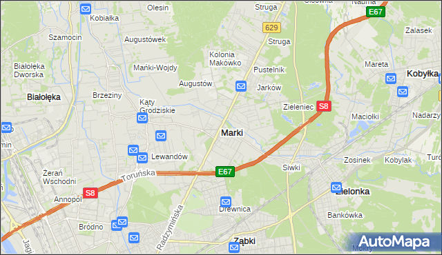 mapa Marki powiat wołomiński, Marki powiat wołomiński na mapie Targeo