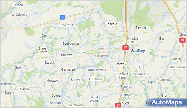 mapa Maruszyna, Maruszyna na mapie Targeo