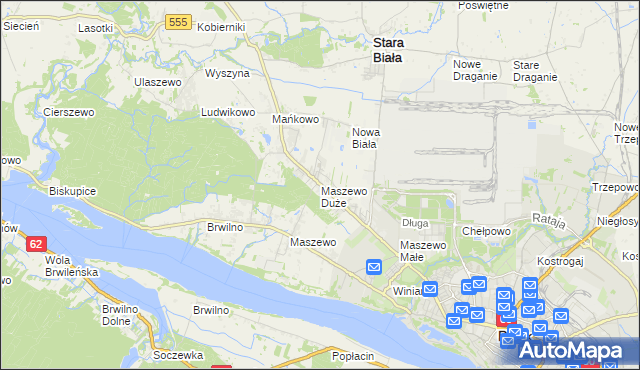 mapa Maszewo Duże, Maszewo Duże na mapie Targeo