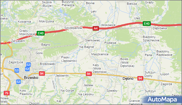 mapa Maszkienice, Maszkienice na mapie Targeo