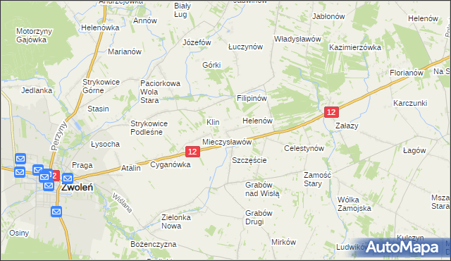 mapa Michalin gmina Zwoleń, Michalin gmina Zwoleń na mapie Targeo