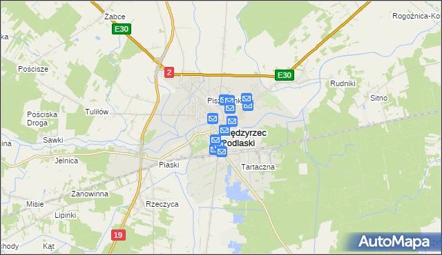 mapa Międzyrzec Podlaski, Międzyrzec Podlaski na mapie Targeo