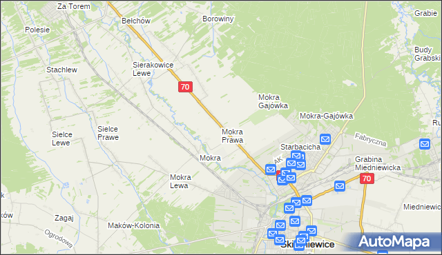 mapa Mokra Prawa, Mokra Prawa na mapie Targeo