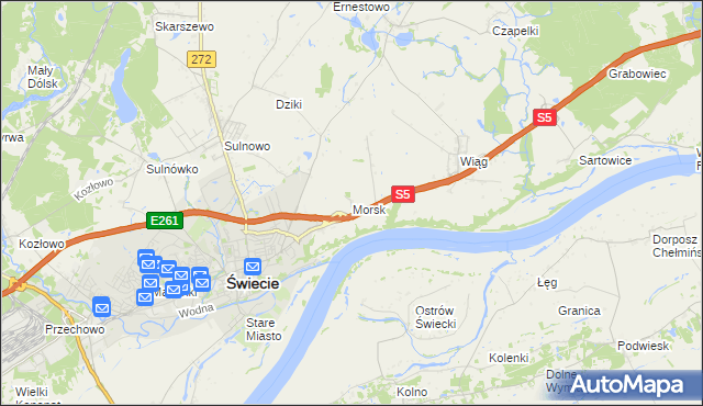 mapa Morsk, Morsk na mapie Targeo
