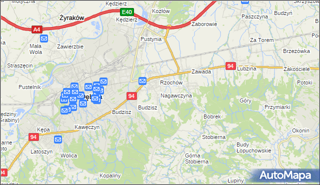 mapa Nagawczyna, Nagawczyna na mapie Targeo