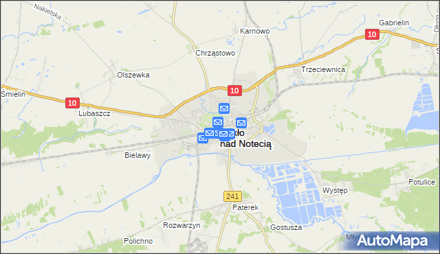 mapa Nakło nad Notecią, Nakło nad Notecią na mapie Targeo