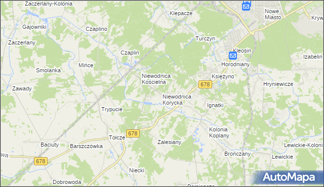 mapa Niewodnica Korycka, Niewodnica Korycka na mapie Targeo