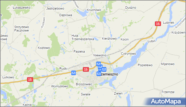 mapa Niewolno, Niewolno na mapie Targeo