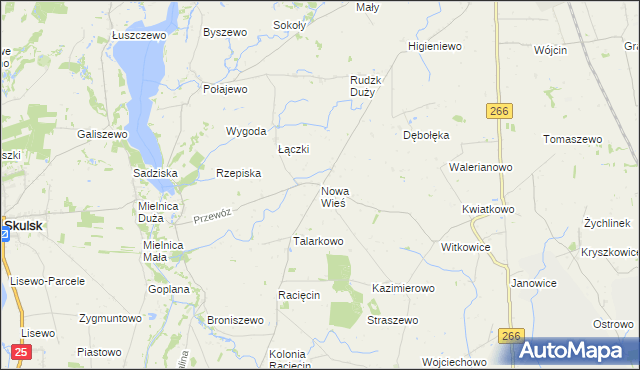 mapa Nowa Wieś gmina Piotrków Kujawski, Nowa Wieś gmina Piotrków Kujawski na mapie Targeo