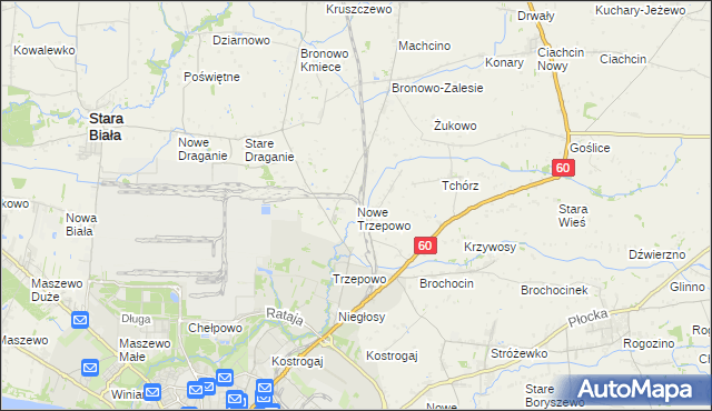 mapa Nowe Trzepowo, Nowe Trzepowo na mapie Targeo