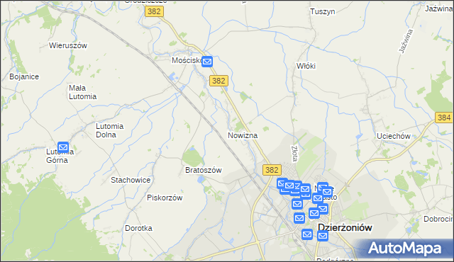 mapa Nowizna gmina Dzierżoniów, Nowizna gmina Dzierżoniów na mapie Targeo